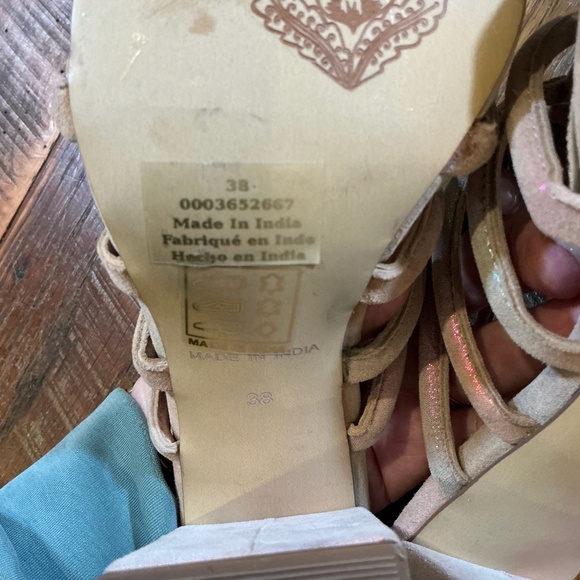 Free People Colette Cinched Heel Sandals Women’s Size  7.5–8) Rainbow Metallic - Picture 8 of 16